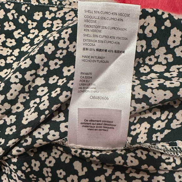 Free People NWT Green Pine Needle Combo Floral Kinsley Wrap Mini Dress - Picture 9 of 11